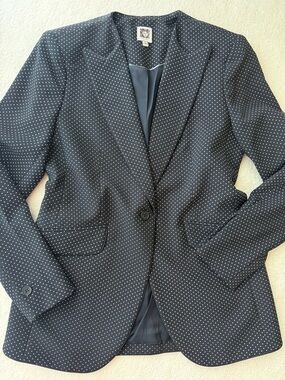 BNWOT Anne Klein Black Blazer with White Polka Dots